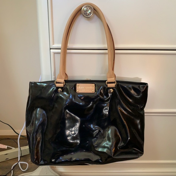 kate spade Bags Kate Spade Black Patent Leather Tote Bag Purse